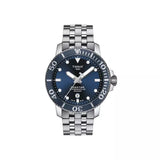 Tissot T Sport Seastar 1000 Powermatic Silicum Blue Dial Silver Steel Strap Watch For Men - T120.407.11.041.01