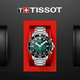 Tissot Seastar 1000 Chronograph Green Dial Silver Steel Strap Watch For Men - T120.417.11.091.01