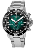 Tissot Seastar 1000 Chronograph Green Dial Silver Steel Strap Watch For Men - T120.417.11.091.01