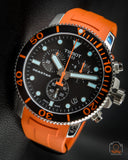 Tissot Seastar 1000 Chronograph Black Dial Orange Rubber Strap Watch For Men - T120.417.17.051.01