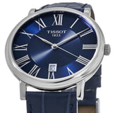 Tissot Carson Premium Blue Dial Blue Leather Strap Watch For Men - T122.410.16.043.00