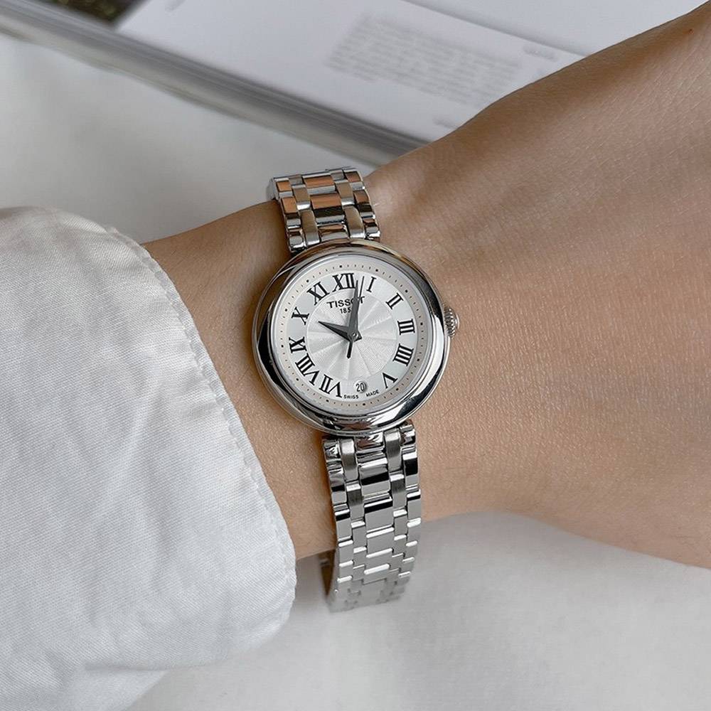 Tissot Bellissima Small Lady Silver Dial Silver Steel Strap Watch