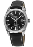 Tissot Gentleman Powermatic 80 Silicium Black Dial Black Leather Strap Watch For Men - T127.407.16.051.00