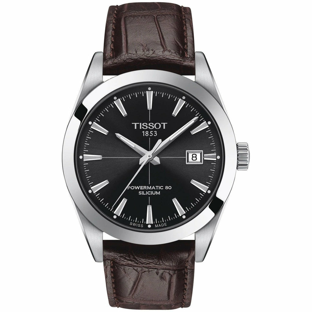 Jam Tangan Pria Tissot Gentleman Powermatic 80 Silicium Black Dial