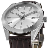 Tissot Gentlemen Silver Dial Brown Leather Strap Watch for Men - T127.410.16.031.01