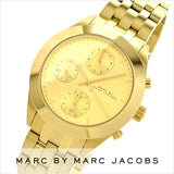 Marc Jacobs Peeker Chronograph Gold Dial Gold Stainless Steel Strap Watch for Women - MBM3393