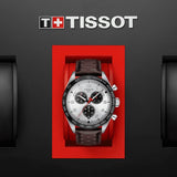 Tissot T Sport PRS 516 Chronograph Silver Dial Brown Leather Strap Watch for Men - T131.617.16.032.00