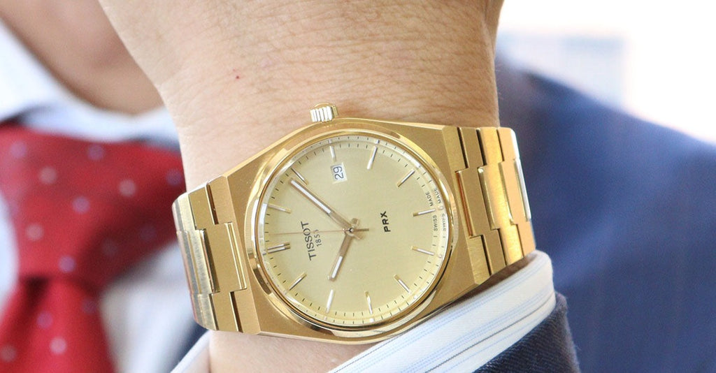 Tissot PRX 40mm Champagne Yellow Gold Tone Quartz Watch for Men -  T137.410.33.021.00