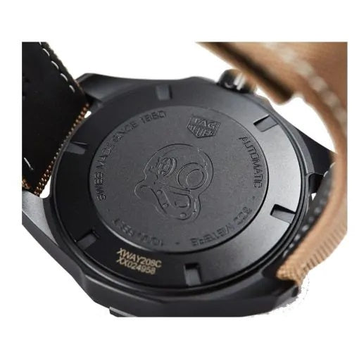 Tag Heuer Aquaracer 300 Calibre 5 43mm Automatic Black Dial Brown Fabric Strap Watch for Men - WAY208C.FC6383