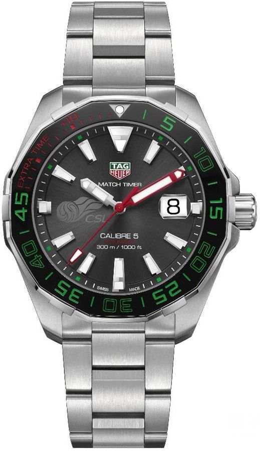 Tag Heuer Calibre 5 Match Timer CSL Edition Silver Stainless Steel Black Dial Automatic Watch for