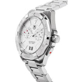 Tag Heuer Aquaracer Quartz Chronograph White Dial Silver Steel Strap Watch for Men - WAY111Y.BA0928