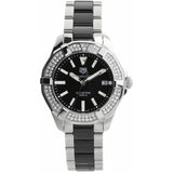Tag Heuer Aquaracer Quartz 35mm Diamond Bezel Black Dial Two Tone Steel Strap Watch for Men - WAY131E.BA0913