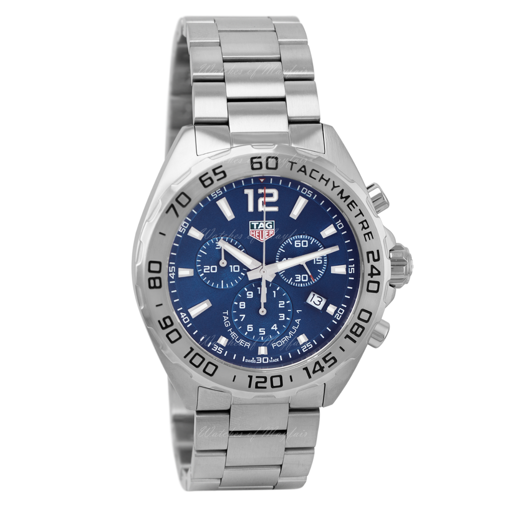 Tag Heuer Formula 1 Chronograph Blue Dial Silver Steel Strap Watch for Men - CAZ101K.BA0842