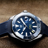 Tag Heuer Aquaracer Calibre 5 Automatic Blue Dial Blue Rubber Strap Watch for Men - WAY201B.FT6150