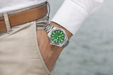 Tag Heuer Aquaracer Quartz 32mm Emerald Green Dial Silver Steel Strap Watch for Women - WBD1316.BA0740