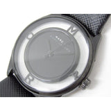 Marc Jacobs Tether Black Transparent Dial Black Leather Strap Watch for Women - MBM1379
