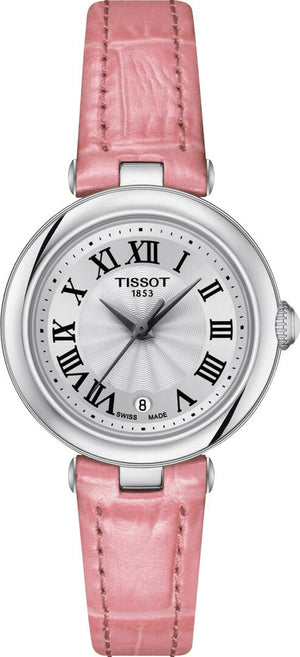 Tissot Bellissima Small Lady Silver Dial Pink Leather Strap Watch For Women - T126.010.16.013.01