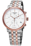 Tissot Carson Premium Chronograph White Dial Silver Steel Strap Watch For Men - T122.417.22.011.00