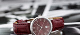 Tissot Carson Premium Lady Maroon Dial Maroon Leather Strap Watch For Women - T122.210.16.373.00