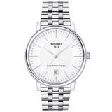 Tissot T Classic Carson Premium Powermatic 80 White Dial Silver Steel Strap Watch For Men - T122.407.11.031.00