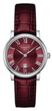 Tissot Carson Premium Lady Maroon Dial Maroon Leather Strap Watch For Women - T122.210.16.373.00