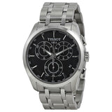 Tissot Couturier Chronograph Black Dial Silver Steel Strap Watch For Men - T035.617.11.051.00