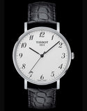 Tissot Everytime Desire Medium White Dial Black Leather Strap Watch For Men - T109.410.16.032.00