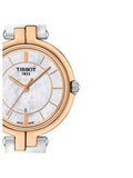 Tissot Flamingo Mother of Pearl Dial White Leather Strap Watch For Women - T094.210.26.111.01