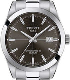 Tissot Gentleman Powermatic 80 Silicium Black Dial Silver Steel Strap Watch For Men - T127.407.11.061.01