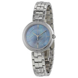 Tissot T Lady Flamingo Blue Mother of Pearl Dial Silver Steel Strap Watch For Women - T094.210.11.121.00