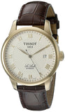 Tissot T Classic Le Locle Automatic Gold Dial Maroon Leather Strap Watch For Men - T41.5.413.73