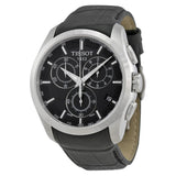 Tissot T Classic Couturier Chronograph Black Dial Black Leather Strap Watch For Men - T035.617.16.051.00