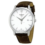 Tissot T Classic Tradition White Dial Brown Leather Strap Watch For Men - T063.610.16.037.00