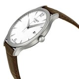 Tissot T Classic Tradition White Dial Brown Leather Strap Watch For Men - T063.610.16.037.00