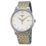 Tissot T Classic Tradition Silver Dial Two Tone Mesh Bracelet Watch For Men - T063.610.22.037.00