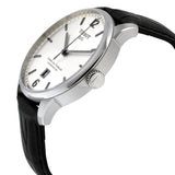 Tissot Chemin Des Tourelles Powermatic 80 Silver Dial Black Leather Strap Watch For Men - T099.407.16.037.00