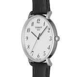 Tissot Everytime Large White Dial Black Leather Strap Watch For Men - T109.610.16.032.00