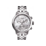 Tissot PRC 200 Chronograph Quartz Silver Dial Silver Steel Strap Watch For Men - T055.417.11.037.00