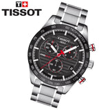 Tissot T Sport PRS 516 Chronograph Black Dial Silver Steel Strap Watch For Men - T100.417.11.051.01