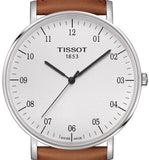 Tissot T Classic Everytime Large White Dial Brown Leather Strap Watch For Men - T109.610.16.037.00