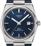 Tissot PRX Powermatic 80 Blue Dial Blue Leather Strap Watch for Men - T137.407.16.041.00