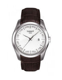 Tissot T Classic Couturier Chronograph White Dial Brown Leather Strap Watch For Men - T035.410.16.031.00