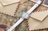 Tissot Flamingo Mother of Pearl Dial White Leather Strap Watch For Women - T094.210.26.111.01