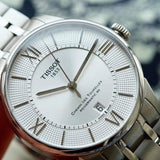 Tissot T Classic Chemin Des Tourelles Silver Dial Silver Steel Strap Watch For Men - T099.408.11.038.00