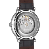 Tissot T-Classic Powermatic 80 White Dial Brown Leather Strap Watch For Men - T122.407.16.031.00