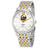 Tissot Tradition Powermatic 80 Open Heart Silver Dial Two Tone Steel Strap Watch For Men - T063.907.22.038.00