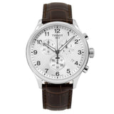 Tissot T Sport Chrono XL Classic Silver Dial Brown Leather Strap Watch For Men - T116.617.16.037.00