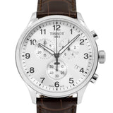 Tissot Chrono XL Silver Dial Brown Leather Strap Watch For Men - T116.617.16.037.00