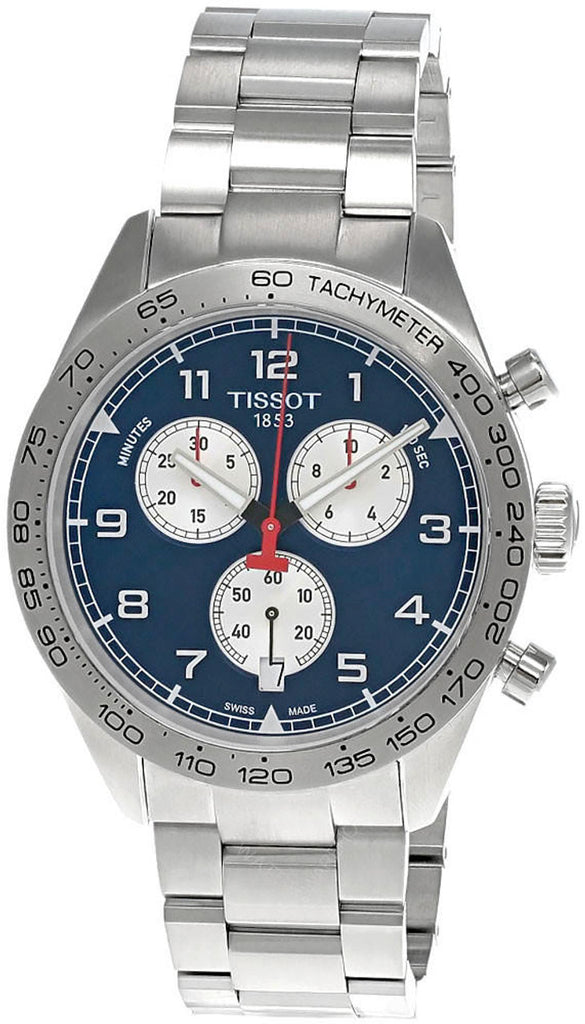 Tissot PRS 516 Chronograph Blue Dial Blue Steel Strap Watch for Men - T131.617.11.042.00