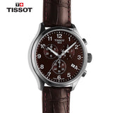 Tissot T Sport Chrono XL Classic Brown Dial Brown Leather Strap Watch For Men - T116.617.16.297.00